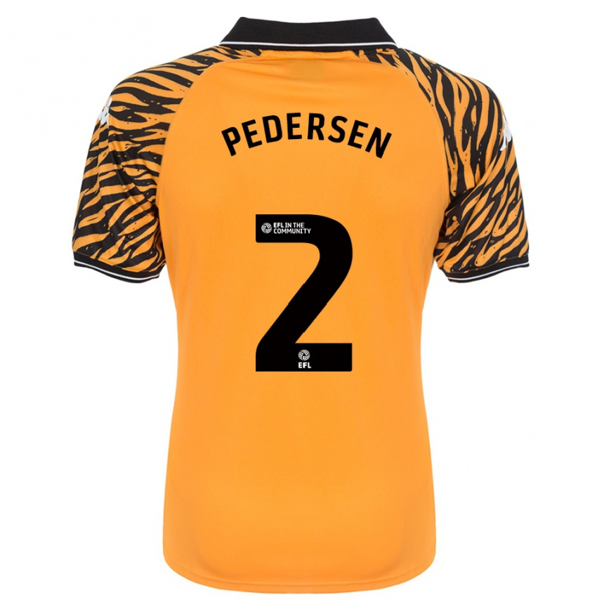 ילדים כדורגל Eden Pedersen #2 כתום שחור ג'רזי ביתית 2025/26