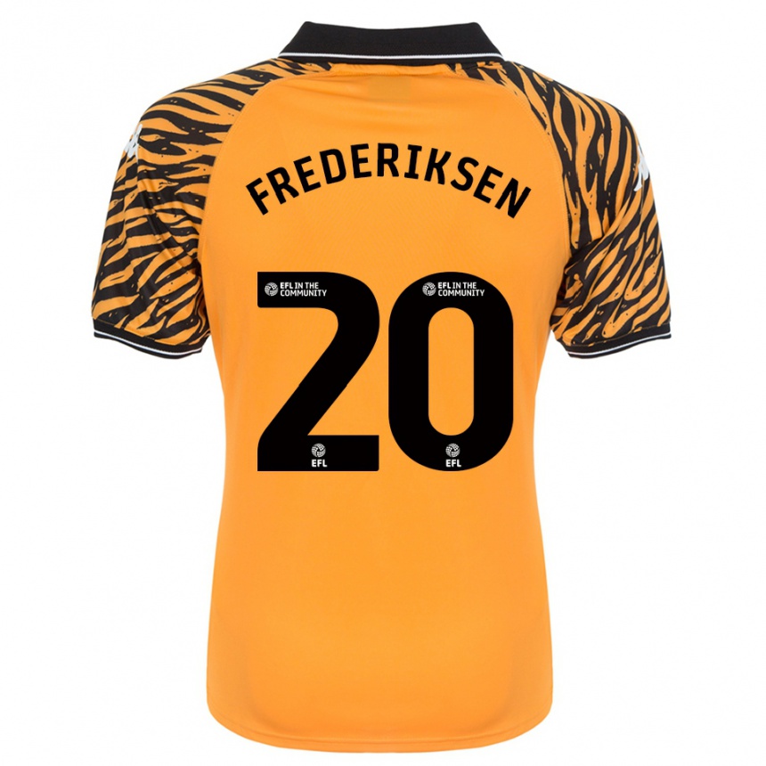 ילדים כדורגל Abbey Frederiksen #20 כתום שחור ג'רזי ביתית 2025/26