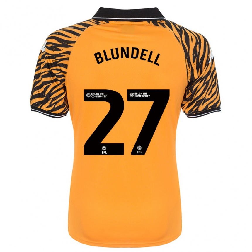 ילדים כדורגל Maddie Blundell #27 כתום שחור ג'רזי ביתית 2025/26