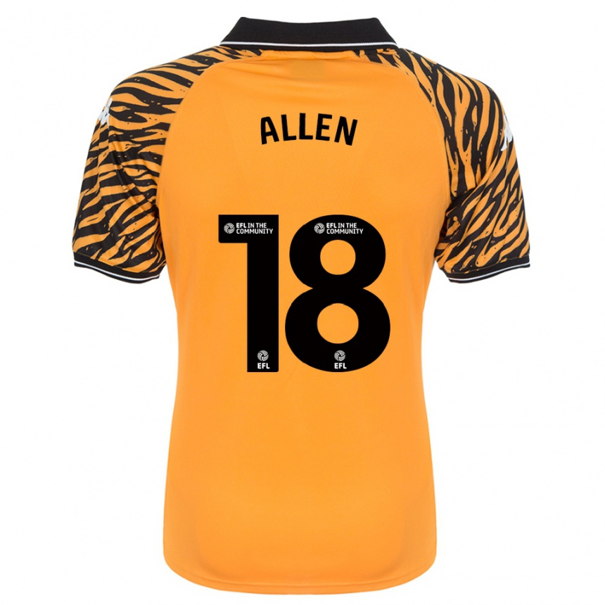 ילדים כדורגל Aaliyah Allen #18 כתום שחור ג'רזי ביתית 2025/26