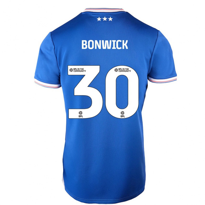 ילדים כדורגל Kaci-Jai Bonwick #30 כחול לבן ג'רזי ביתית 2025/26