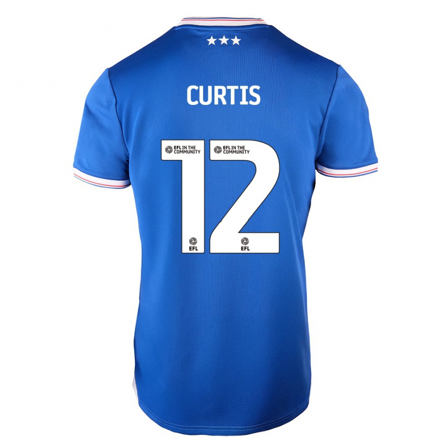 ילדים כדורגל הנרי קרטיס #12 כחול לבן ג'רזי ביתית 2025/26