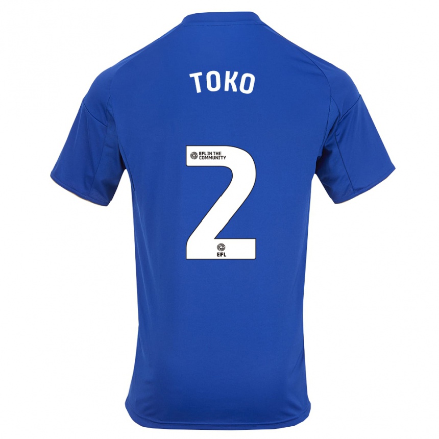 ילדים כדורגל Michael Toko #2 כחול זהב ג'רזי ביתית 2025/26