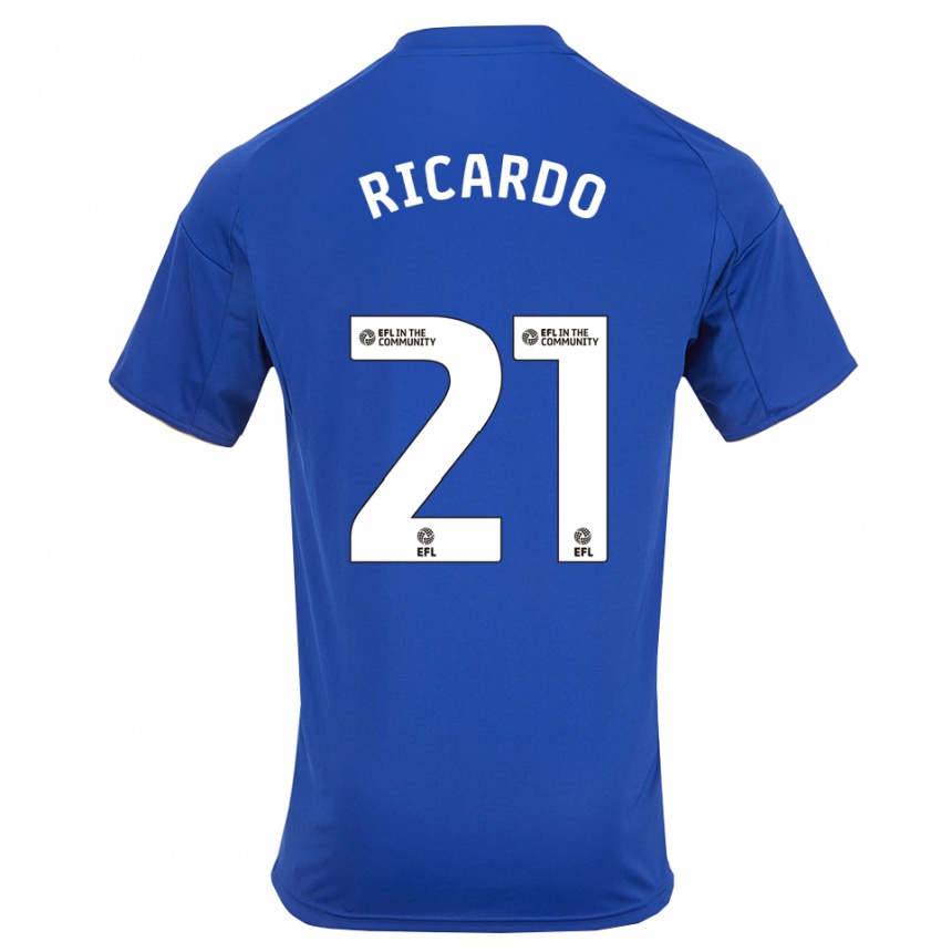 ילדים כדורגל ריקרדו פריירה #21 כחול זהב ג'רזי ביתית 2025/26