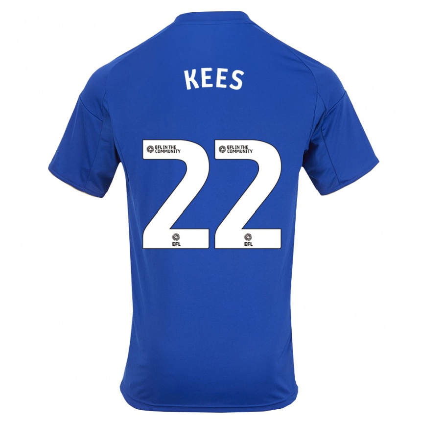 ילדים כדורגל סארי קיס #22 כחול זהב ג'רזי ביתית 2025/26