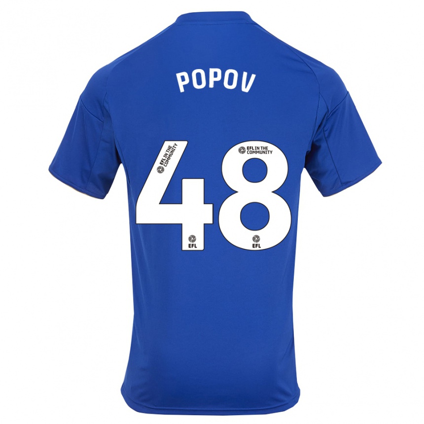 ילדים כדורגל כריס פופוב #48 כחול זהב ג'רזי ביתית 2025/26
