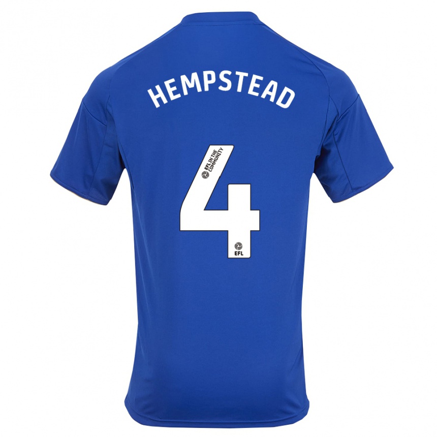 ילדים כדורגל Oliver Hempstead #4 כחול זהב ג'רזי ביתית 2025/26