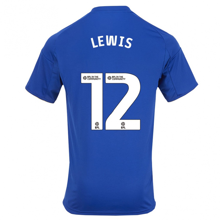 ילדים כדורגל William Lewis #12 כחול זהב ג'רזי ביתית 2025/26