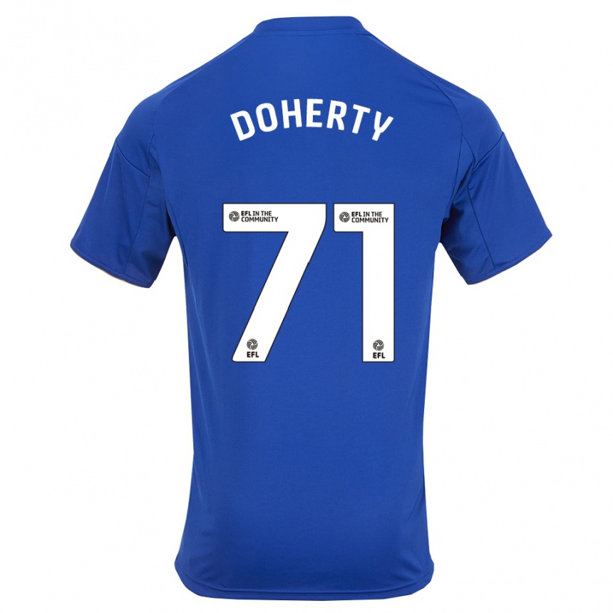 ילדים כדורגל ארלו דוהרטי #71 כחול זהב ג'רזי ביתית 2025/26