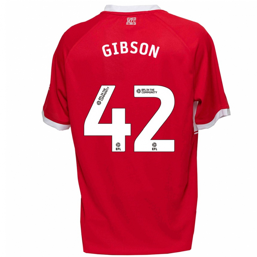 ילדים כדורגל ג'וזף גיבסון #42 אדום לבן ג'רזי ביתית 2025/26
