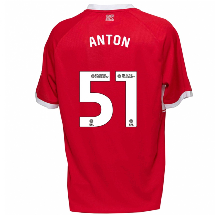 ילדים כדורגל Anton Palmer #51 אדום לבן ג'רזי ביתית 2025/26