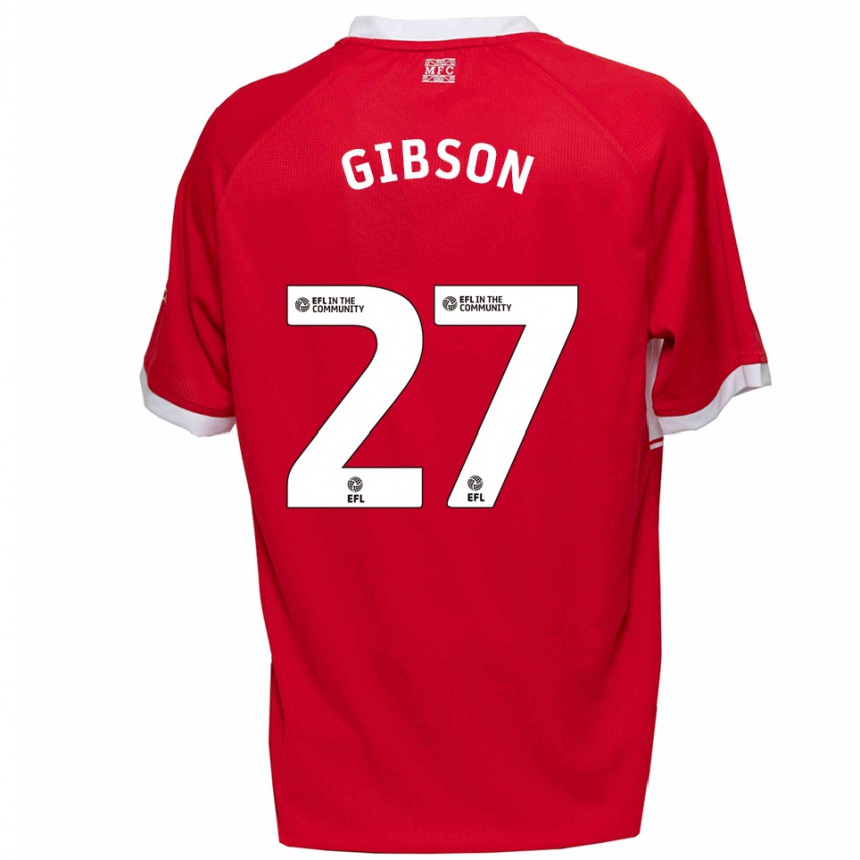 ילדים כדורגל ג׳ורג׳יה גיבסון #27 אדום לבן ג'רזי ביתית 2025/26
