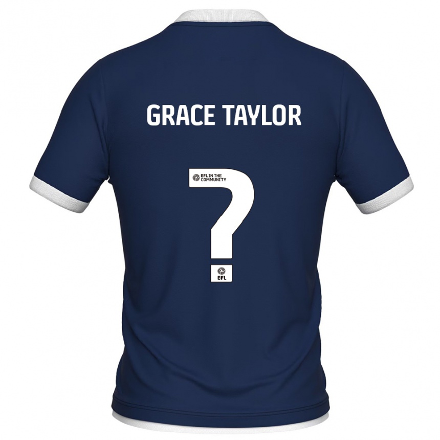 ילדים כדורגל Grace Taylor #0 כחול נייבי לבן ג'רזי ביתית 2025/26
