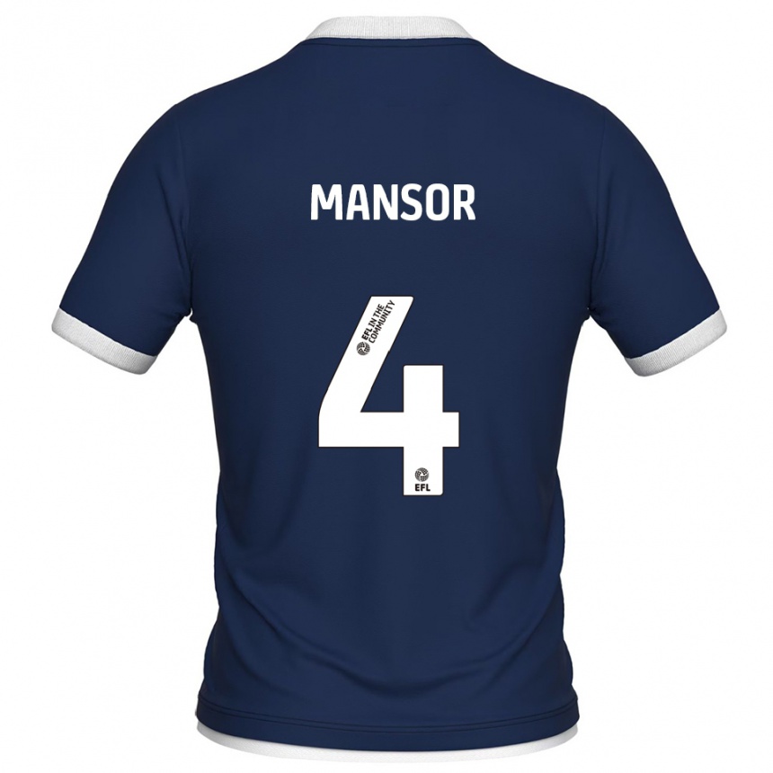 ילדים כדורגל Elias Mansor #4 כחול נייבי לבן ג'רזי ביתית 2025/26