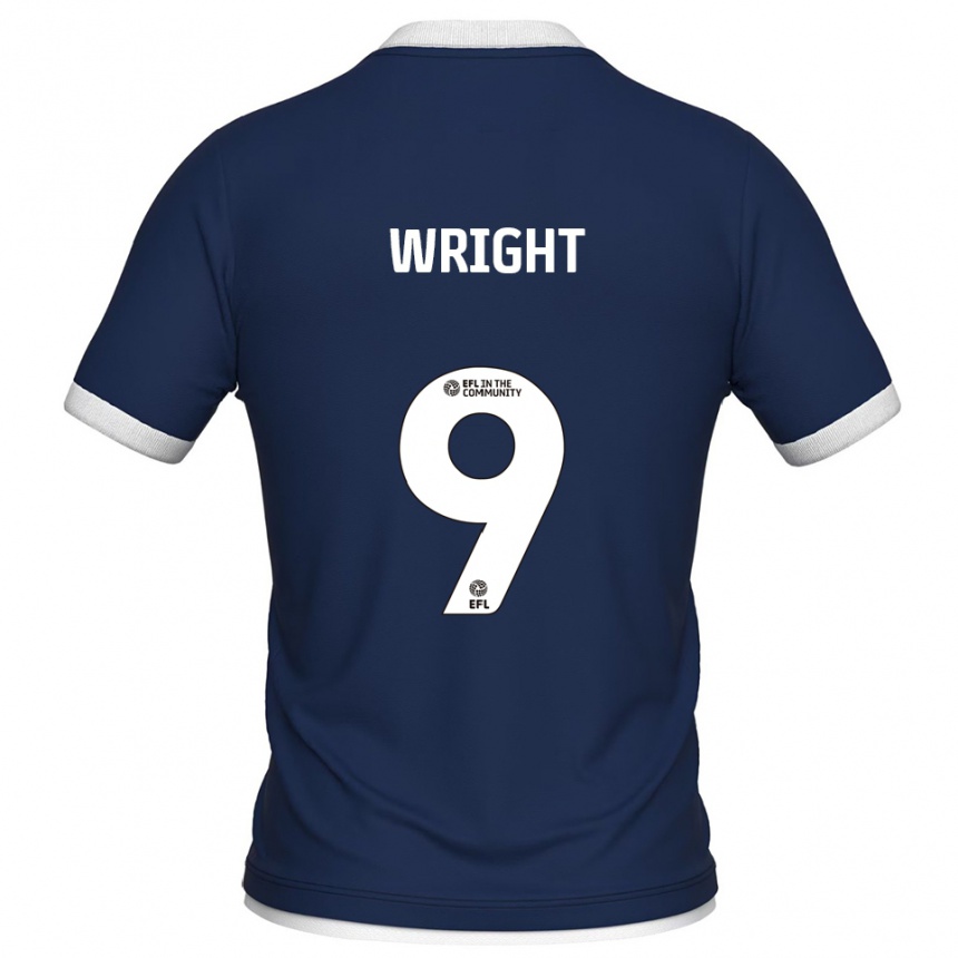 ילדים כדורגל William Wright #9 כחול נייבי לבן ג'רזי ביתית 2025/26