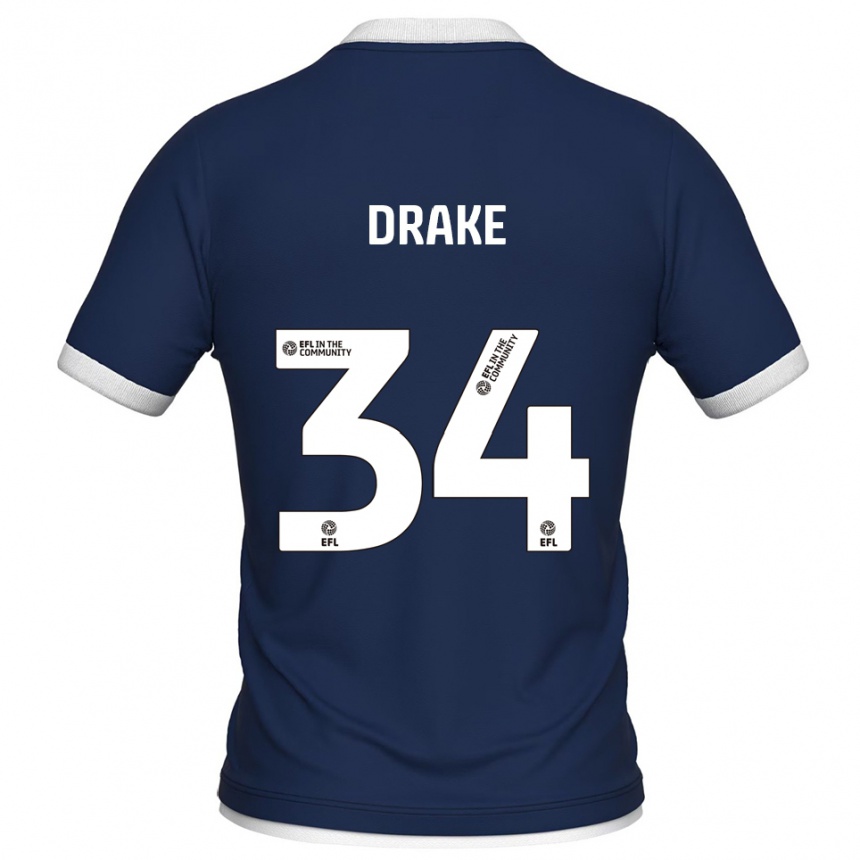 ילדים כדורגל בן דרייק #34 כחול נייבי לבן ג'רזי ביתית 2025/26
