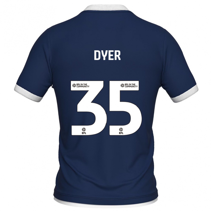 ילדים כדורגל Jet Dyer #35 כחול נייבי לבן ג'רזי ביתית 2025/26