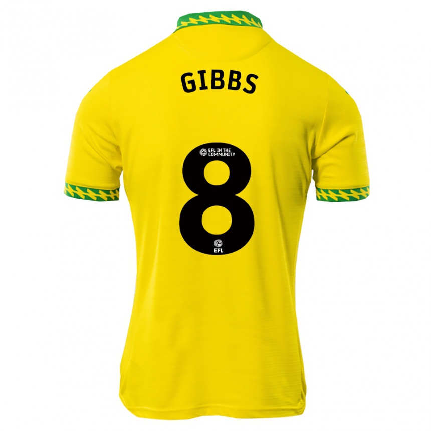 ילדים כדורגל ליאם גיבס #8 לבן ירוק ג'רזי ביתית 2025/26