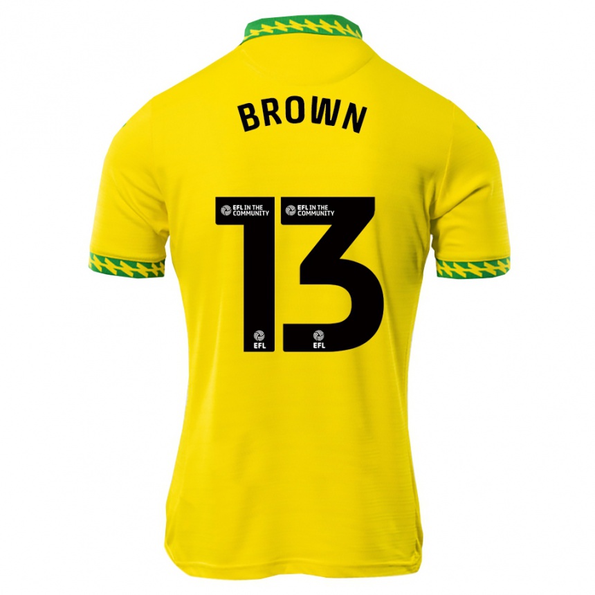 ילדים כדורגל Mason Brown #13 לבן ירוק ג'רזי ביתית 2025/26