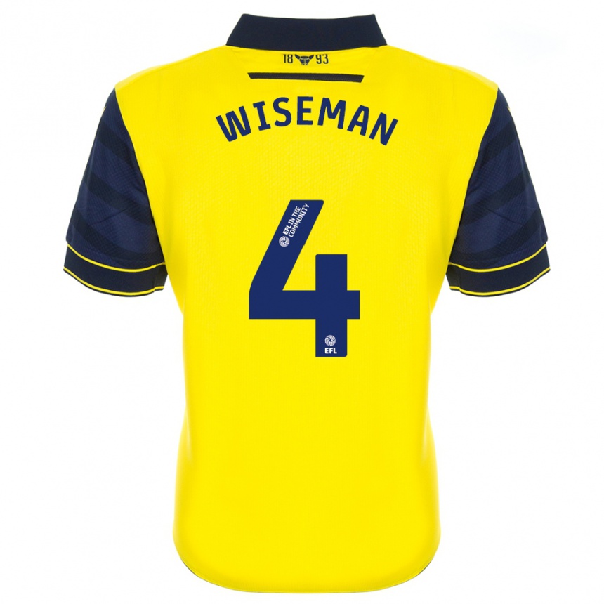 ילדים כדורגל Kate Wiseman #4 צהוב כחול נייבי ג'רזי ביתית 2025/26