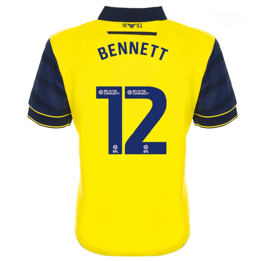 ילדים כדורגל Joe Bennett #12 צהוב כחול נייבי ג'רזי ביתית 2025/26