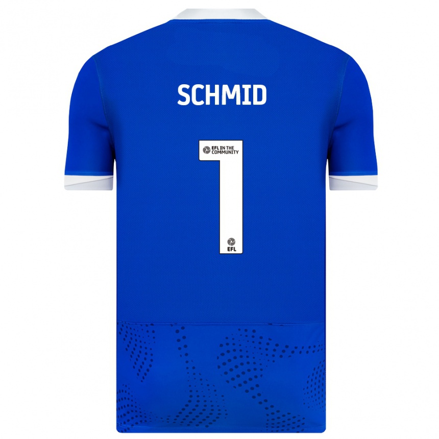 ילדים כדורגל ניקולאס שמיד #1 כחול לבן ג'רזי ביתית 2025/26