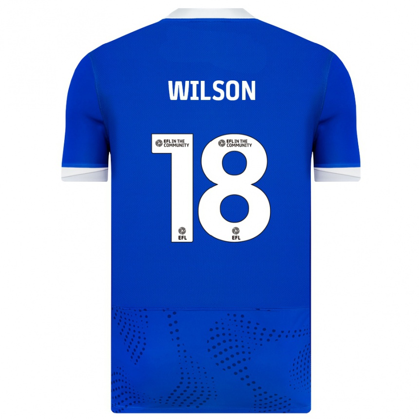 ילדים כדורגל George Wilson #18 כחול לבן ג'רזי ביתית 2025/26