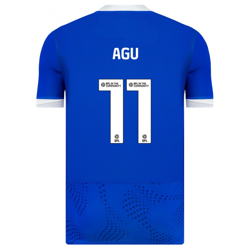 ילדים כדורגל Chinedu Agu #11 כחול לבן ג'רזי ביתית 2025/26