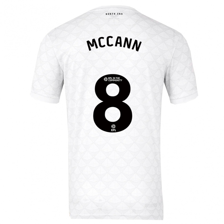 ילדים כדורגל עלי מק'קאן #8 לבן אדום ג'רזי ביתית 2025/26