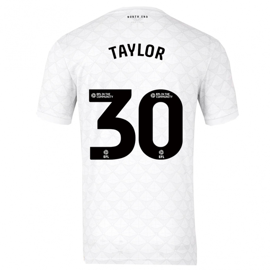 ילדים כדורגל קיאן טיילור #30 לבן אדום ג'רזי ביתית 2025/26