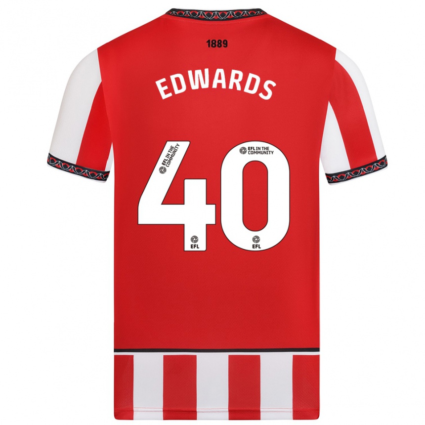 ילדים כדורגל Liv Edwards #40 אדום לבן ג'רזי ביתית 2025/26