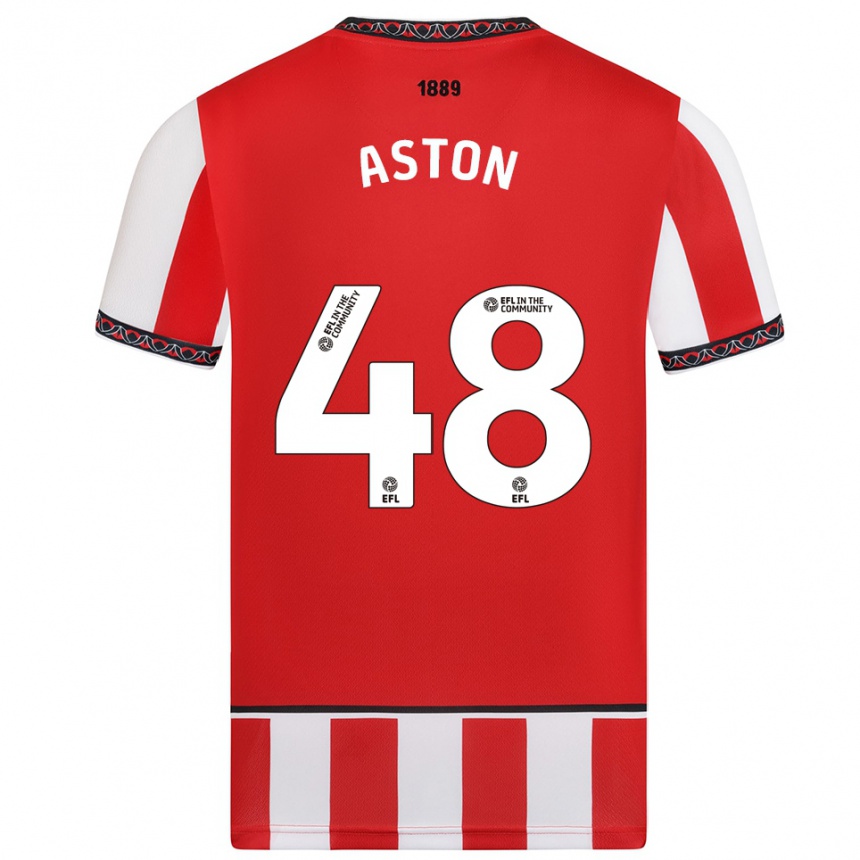 ילדים כדורגל סם אסטון #48 אדום לבן ג'רזי ביתית 2025/26