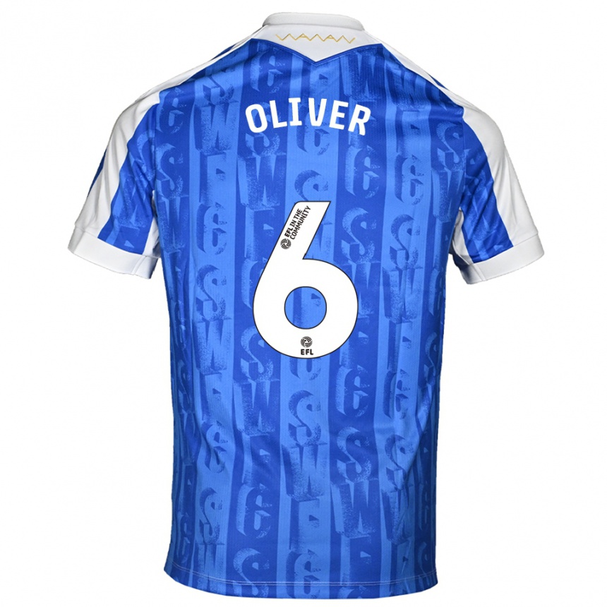 ילדים כדורגל דני אוליבר #6 כחול לבן ג'רזי ביתית 2025/26