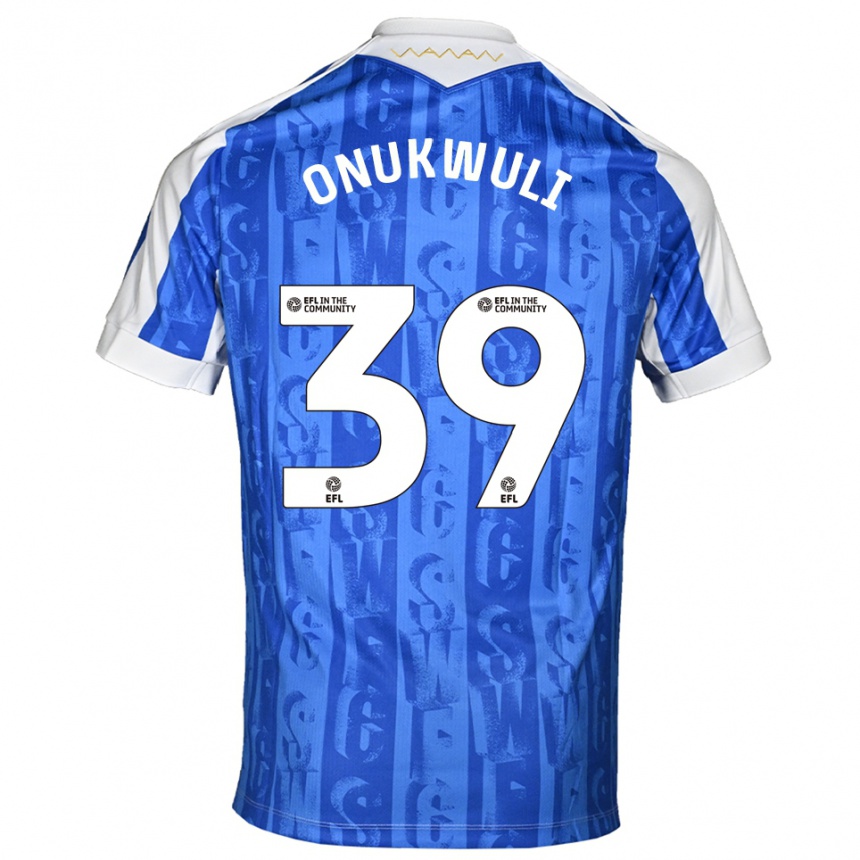 ילדים כדורגל Favour Onukwuli #39 כחול לבן ג'רזי ביתית 2025/26