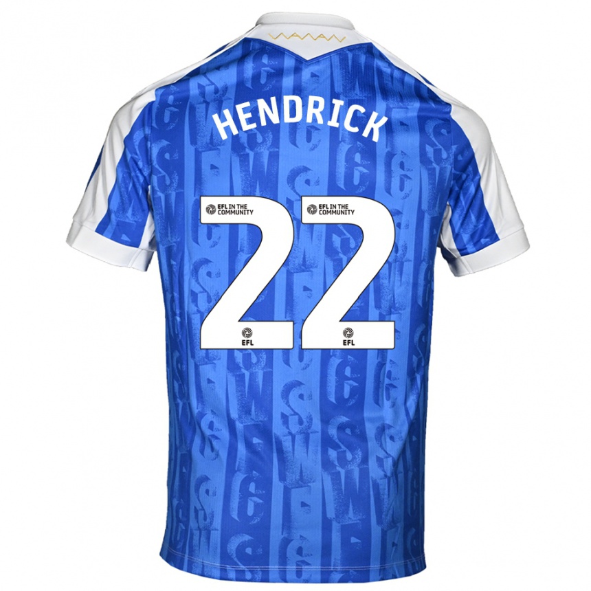 ילדים כדורגל ג'ף הנדריק #22 כחול לבן ג'רזי ביתית 2025/26 ילדים כדורגל ג'ף הנדריק #22 כחול לבן ג'רזי ביתית 2025/26