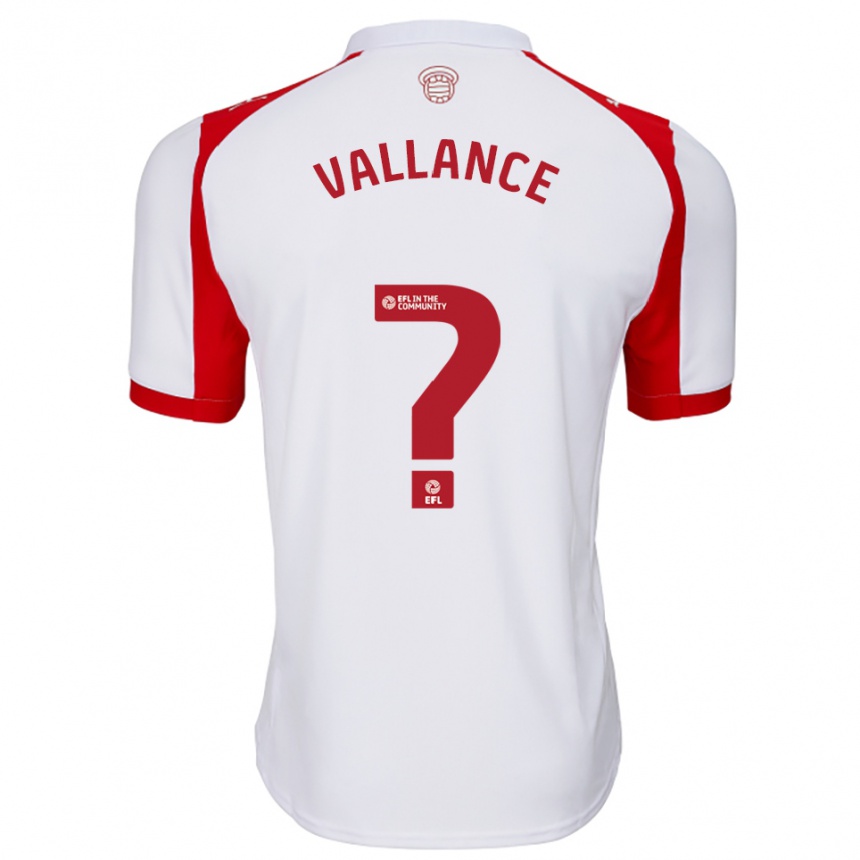 ילדים כדורגל Jake Vallance #0 לבן אדום ג'רזי ביתית 2025/26