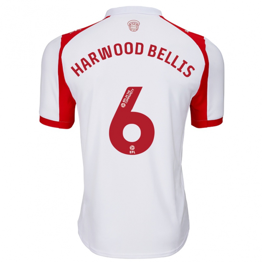 ילדים כדורגל טיילור הארווד-בליס #6 לבן אדום ג'רזי ביתית 2025/26