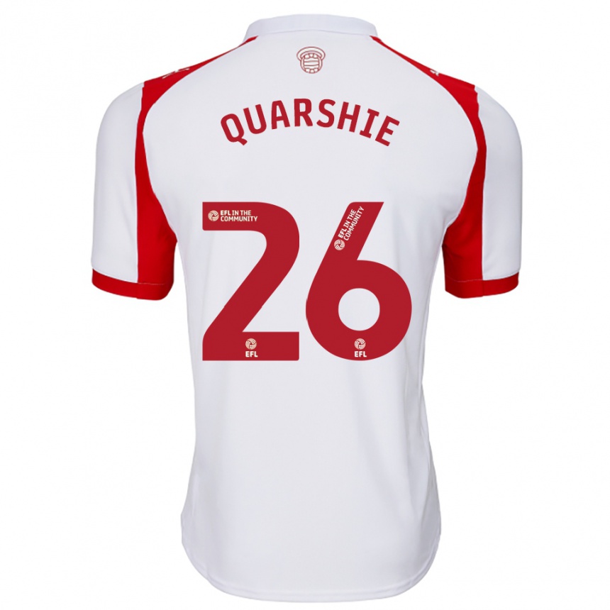 ילדים כדורגל ג׳ושוע קווארשי #26 לבן אדום ג'רזי ביתית 2025/26