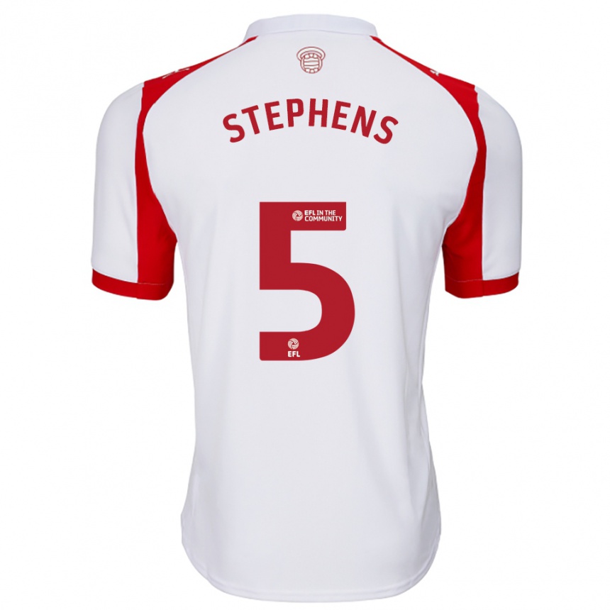 ילדים כדורגל ג'ק סטיבנס #5 לבן אדום ג'רזי ביתית 2025/26