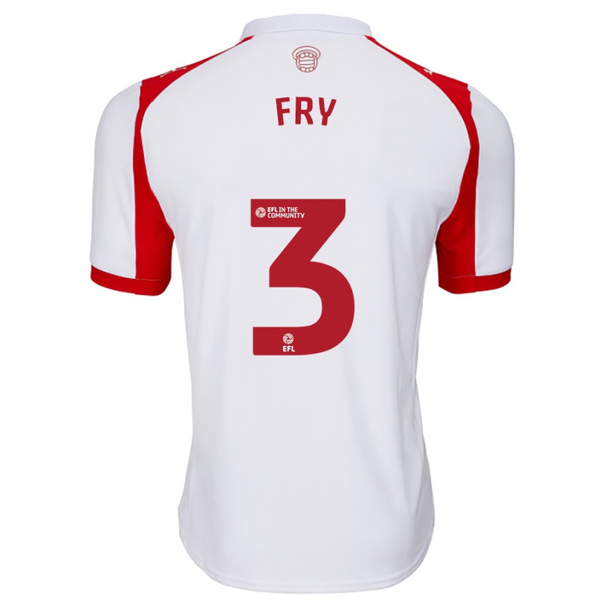 ילדים כדורגל מקס פריי #3 לבן אדום ג'רזי ביתית 2025/26 ילדים כדורגל מקס פריי #3 לבן אדום ג'רזי ביתית 2025/26