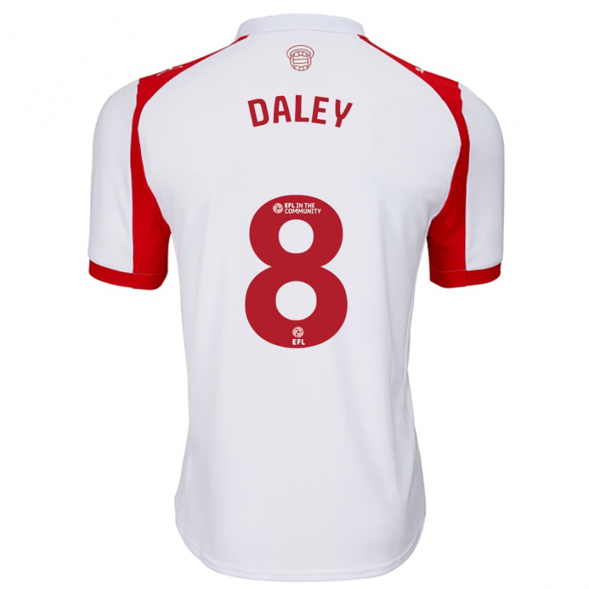 ילדים כדורגל אסטון דיילי #8 לבן אדום ג'רזי ביתית 2025/26