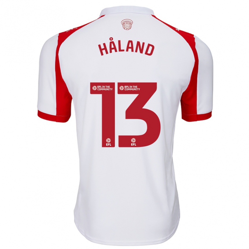 ילדים כדורגל בנדיקטה הולאנד #13 לבן אדום ג'רזי ביתית 2025/26