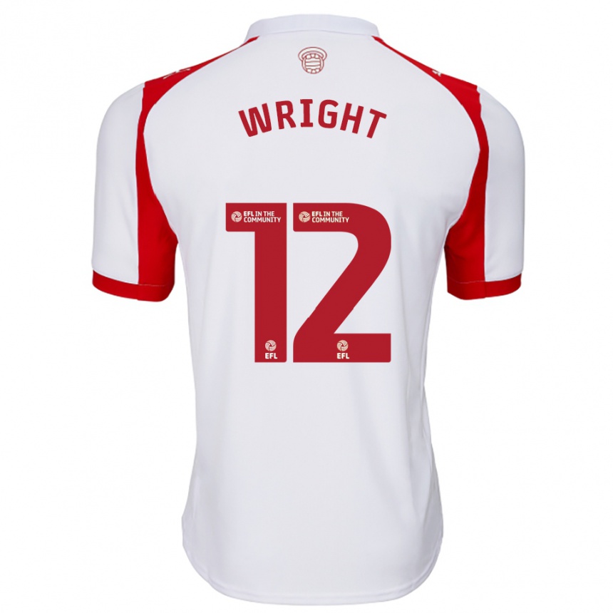 ילדים כדורגל ג'ושוע רייט #12 לבן אדום ג'רזי ביתית 2025/26