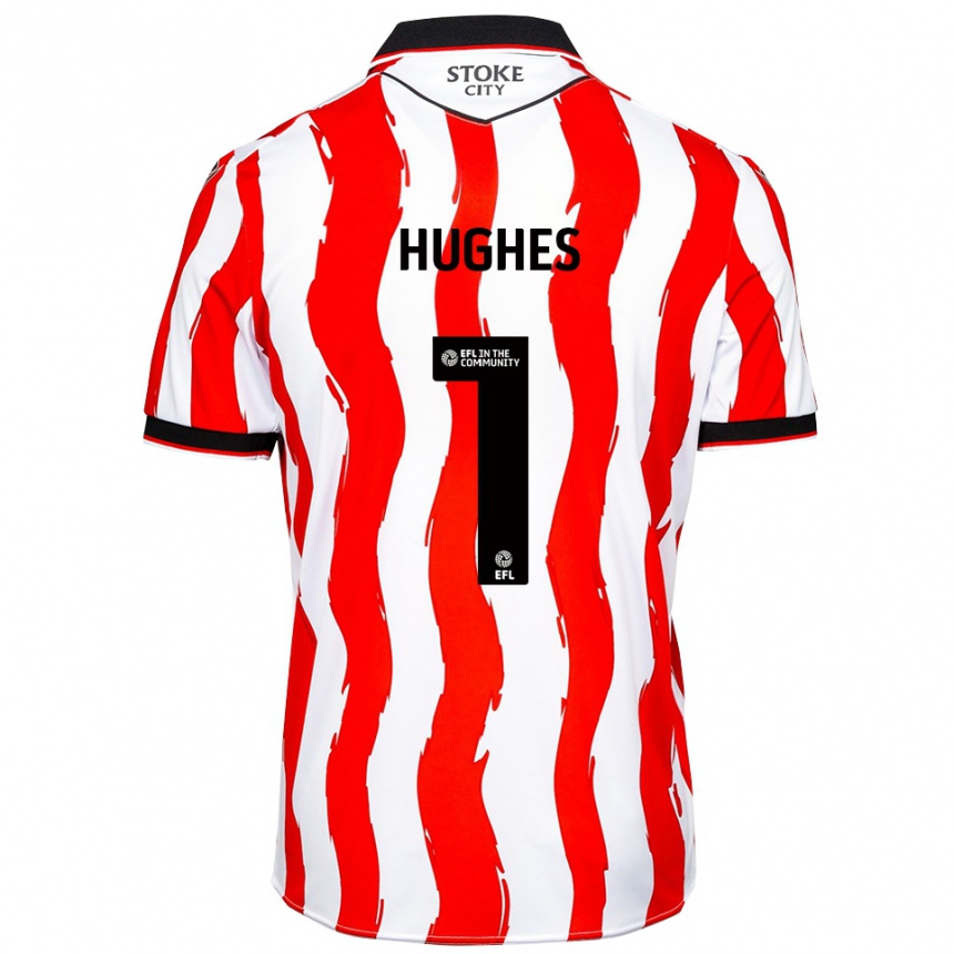 ילדים כדורגל Jonny Hughes #1 לבן אדום ג'רזי ביתית 2025/26