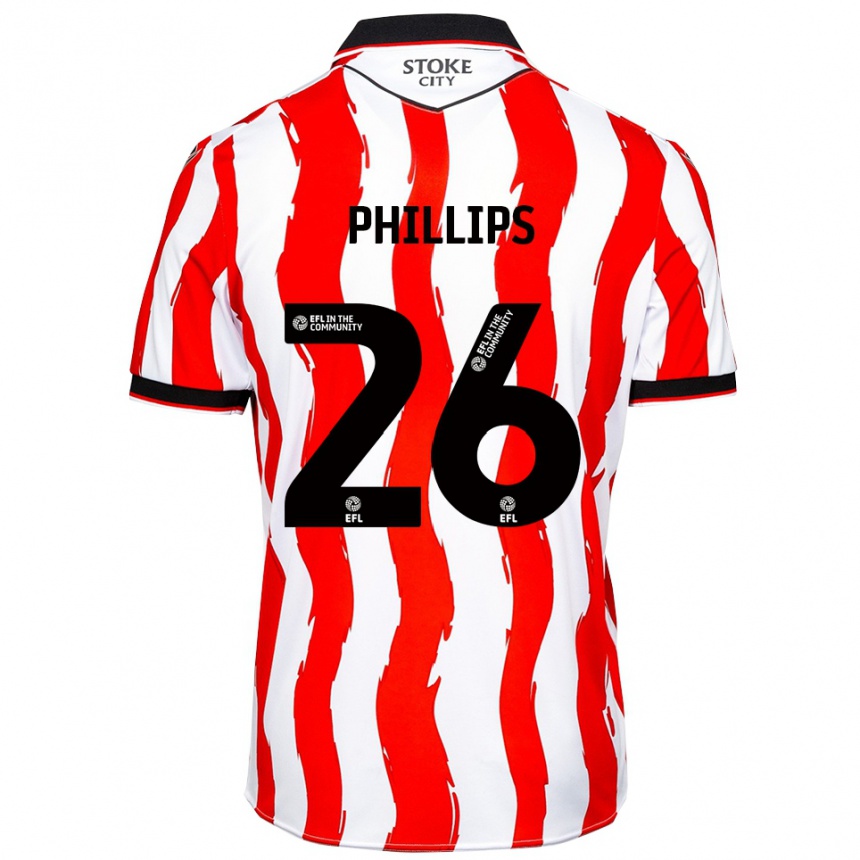 ילדים כדורגל אשלי פיליפס #26 לבן אדום ג'רזי ביתית 2025/26