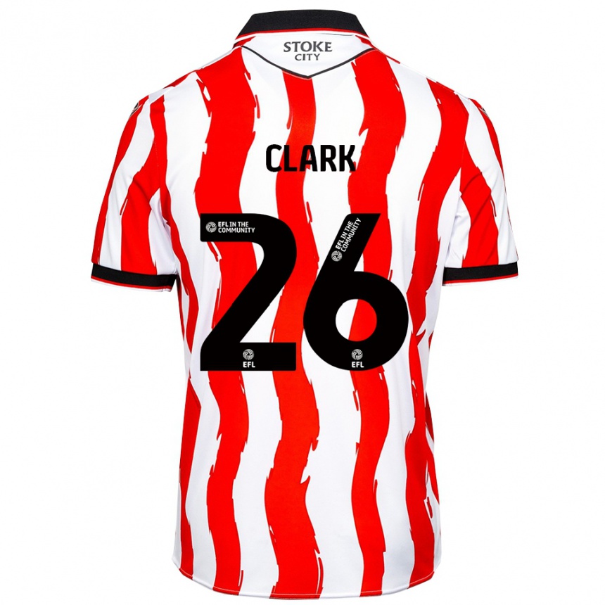 ילדים כדורגל קירן קלארק #26 לבן אדום ג'רזי ביתית 2025/26