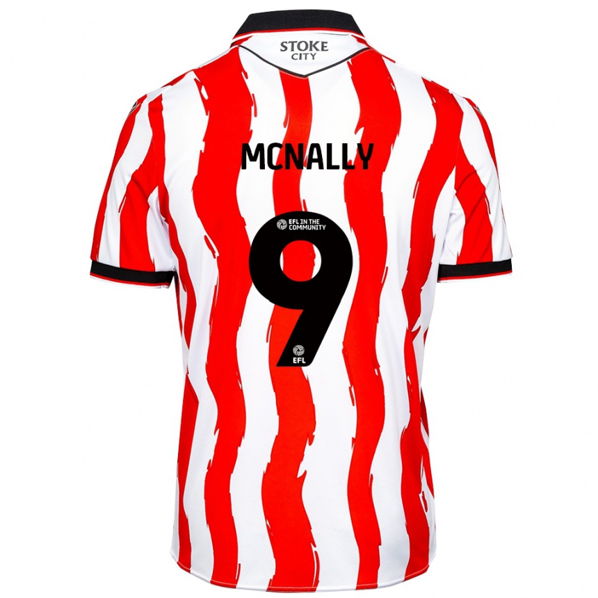 ילדים כדורגל Tommy Mcnally #9 לבן אדום ג'רזי ביתית 2025/26