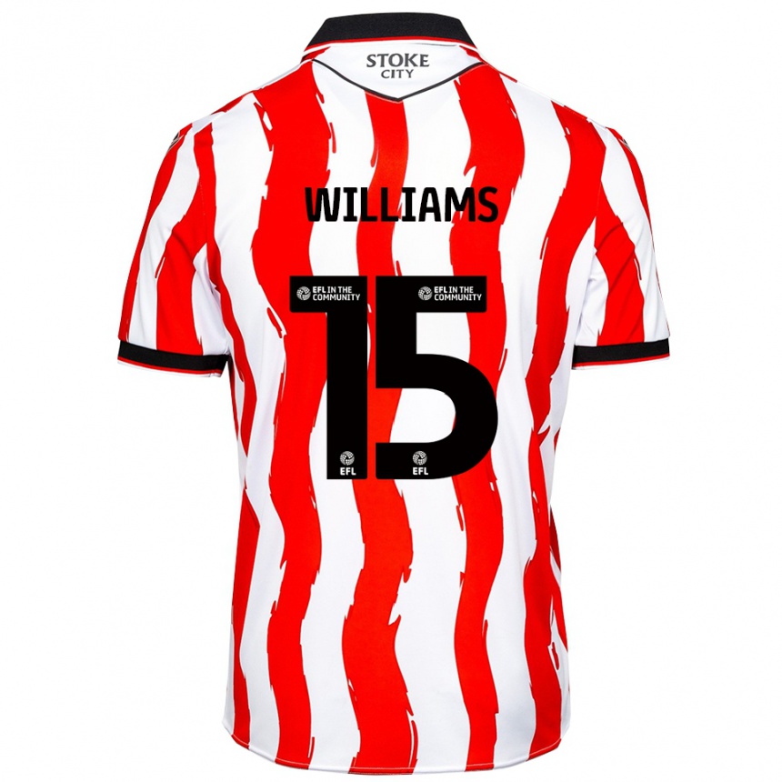 ילדים כדורגל Lee Williams #15 לבן אדום ג'רזי ביתית 2025/26