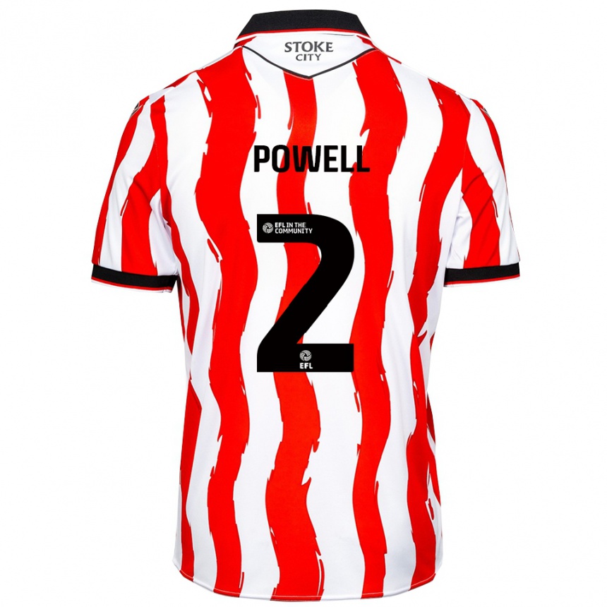 ילדים כדורגל אוון פאוול #2 לבן אדום ג'רזי ביתית 2025/26