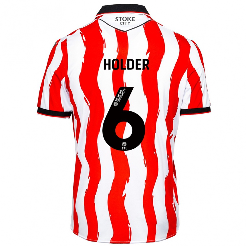 ילדים כדורגל מולי הולדר #6 לבן אדום ג'רזי ביתית 2025/26